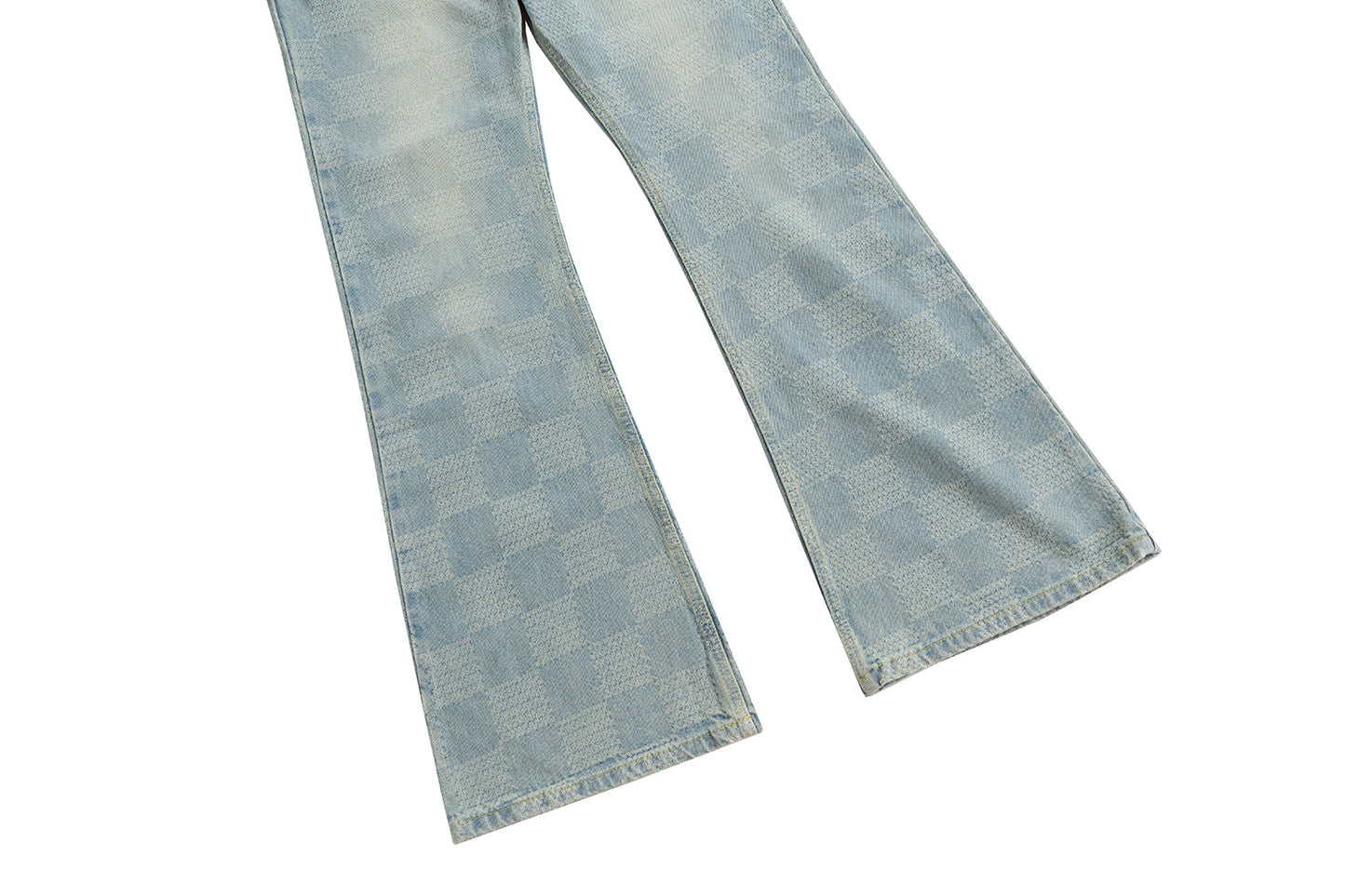 AZUL CHECKERED FLARE DENIM